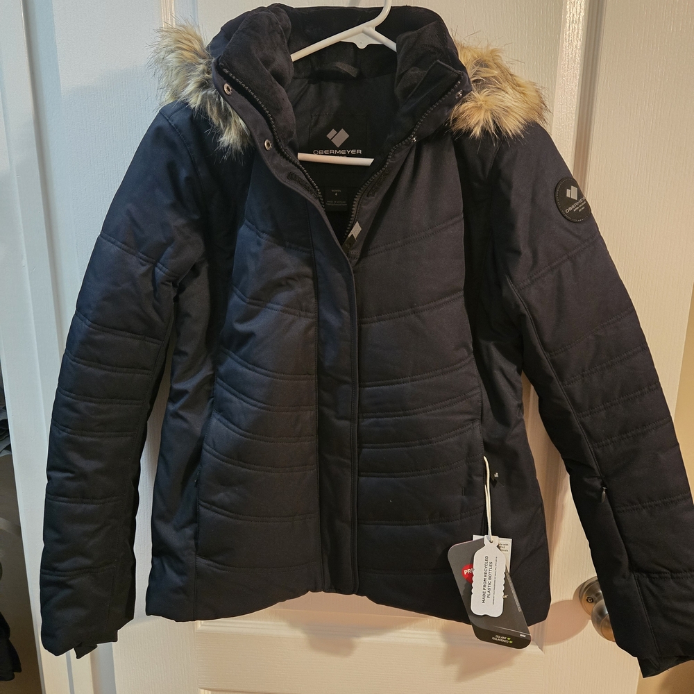 Obermeyer Black Jacket with Fur Trim